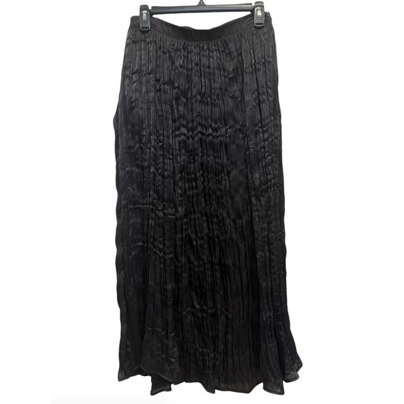 Free People New Vera City Black Pleated Maxi Ankle Skirt with Pockets 8 NWT - Picture 2 of 6